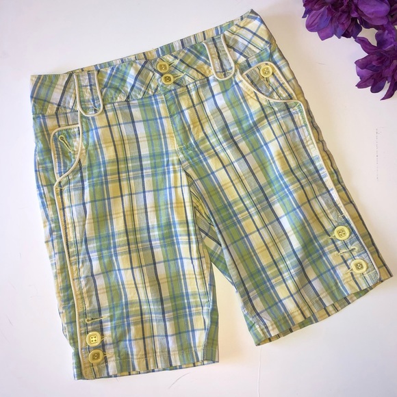 yellow checkered shorts